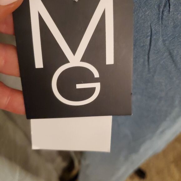 Nwt Mlle Gabrielle blue hand dyed wide leg lounge pants sz lg - Picture 6 of 8